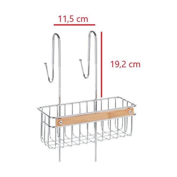 Dwupoziomowa nierdzewna półka prysznicowa Wenko Zerbo-image-3