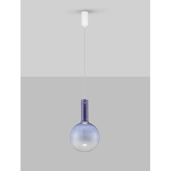 Niebieska szklana lampa wisząca LED ze ściemniaczem ø 25 cm Nostos – Nova Luce-image-4