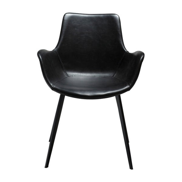 Czarne krzesło ze skóry ekologicznej z podłokietnikami DAN-FORM Denmark Hype-image-1
