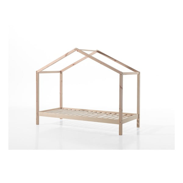 Łóżko dziecięce z litego drewna sosnowego w kształcie domku 90x200 cm DALLAS – Vipack