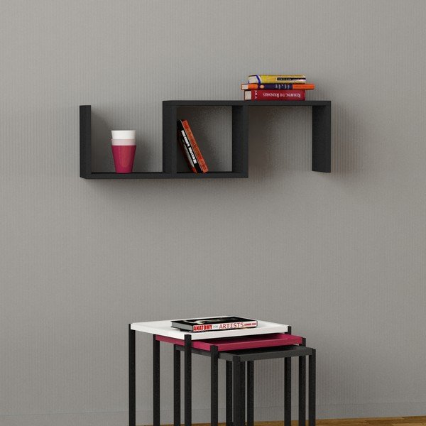 Czarna półka Dibi, szer. 91,5 cm-image-1