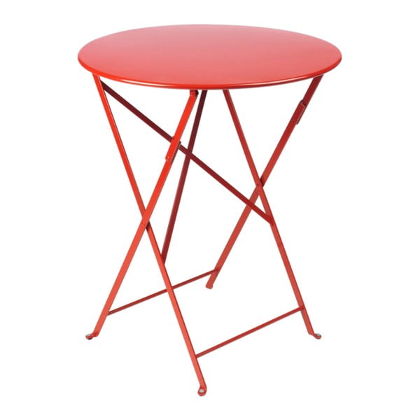 Czerwony stolik ogrodowy Fermob Bistro, Ø 60 cm