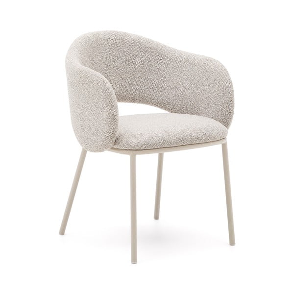 Tapicerowany fotel jadalniany w kolorze kości słoniowej Maina – Kave Home