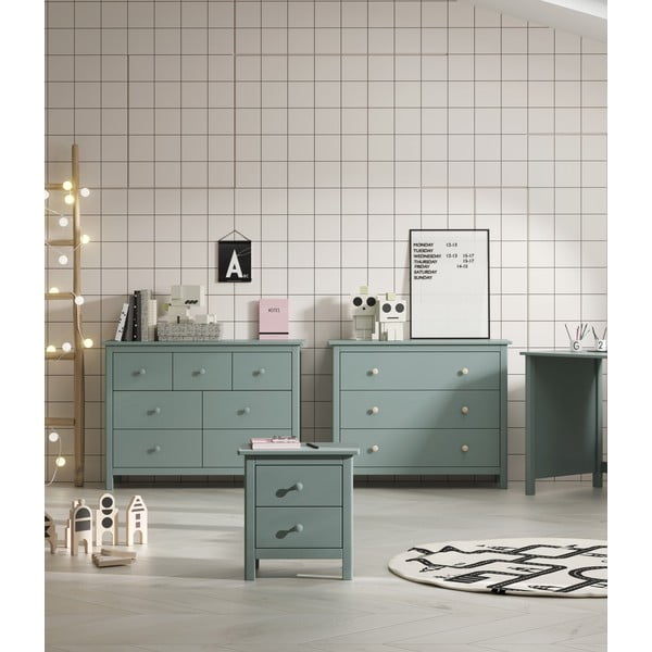 Morska dziecięca szafka nocna z drewna sosnowego Max – Marckeric-image-1