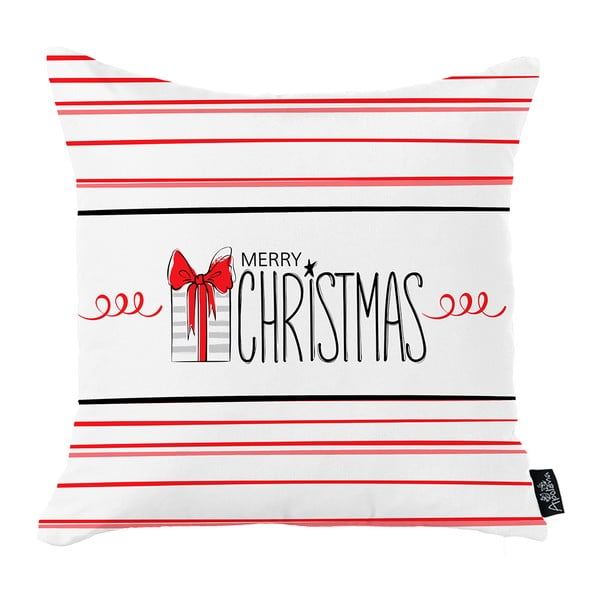 Biała poszewka na poduszkę ze świątecznym motywem Mike & Co. NEW YORK Honey Merry Christmas Gift, 45x45 cm