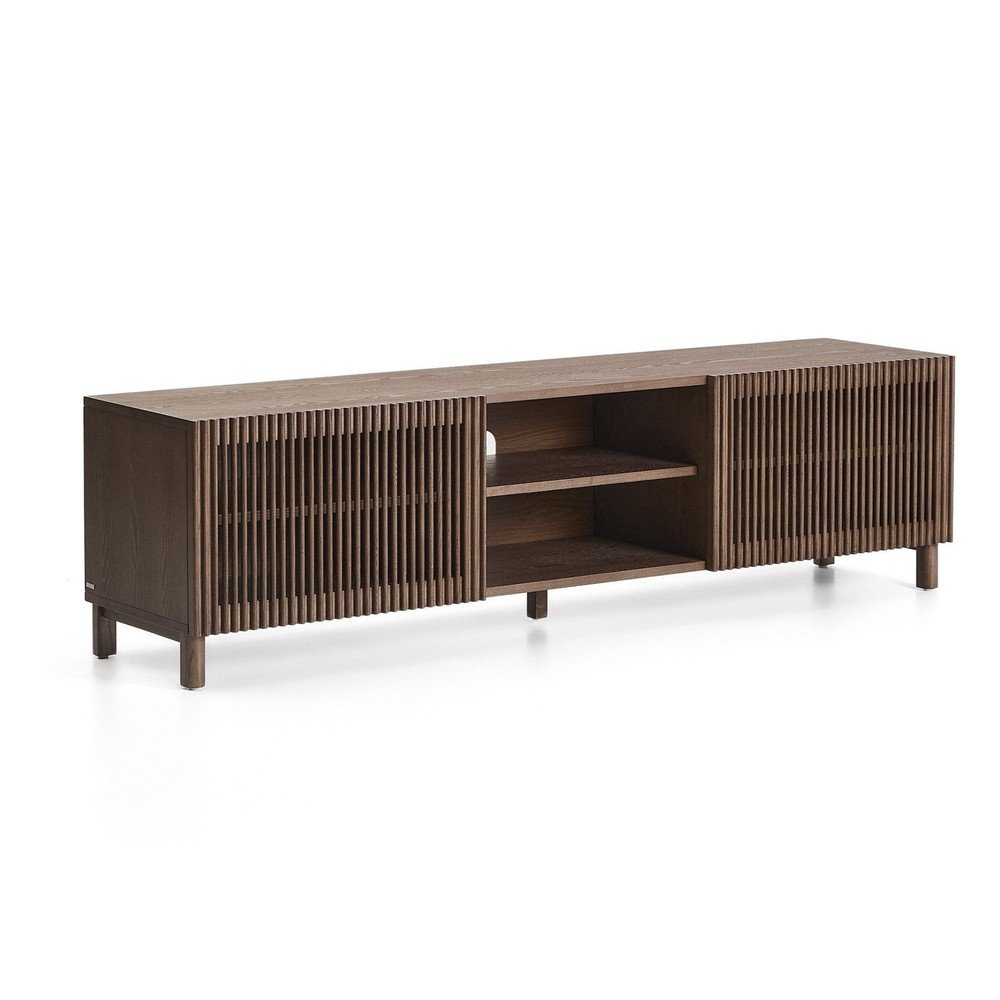Ciemnobrązowa szafka pod TV w dekorze orzecha 180x49,5x42,5 cm Beyla – Kave Home