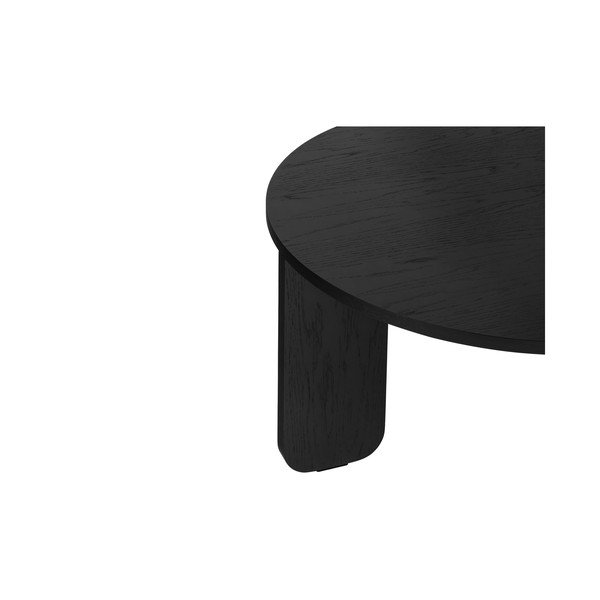 Czarny okrągły stolik z blatem w dekorze dębu ø 75 cm Kuvu – noo.ma-image-4