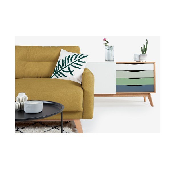Żółta sofa rozkładana Bonami Selection Pop-image-1