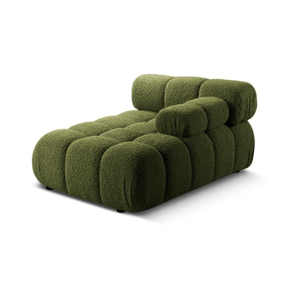Zielony moduł sofy z materiału bouclé (prawostronny) Bellis – Micadoni Home-image-4