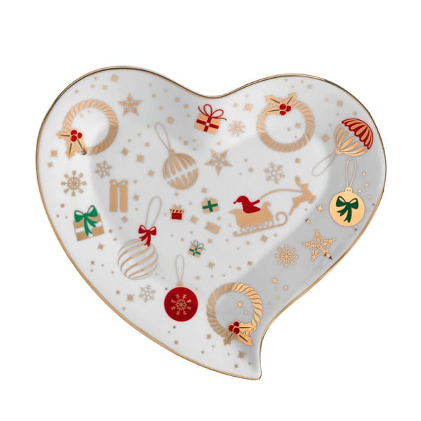 Porcelanowy półmisek w kształcie serca Brandani Alleluia, dł. 20 cm