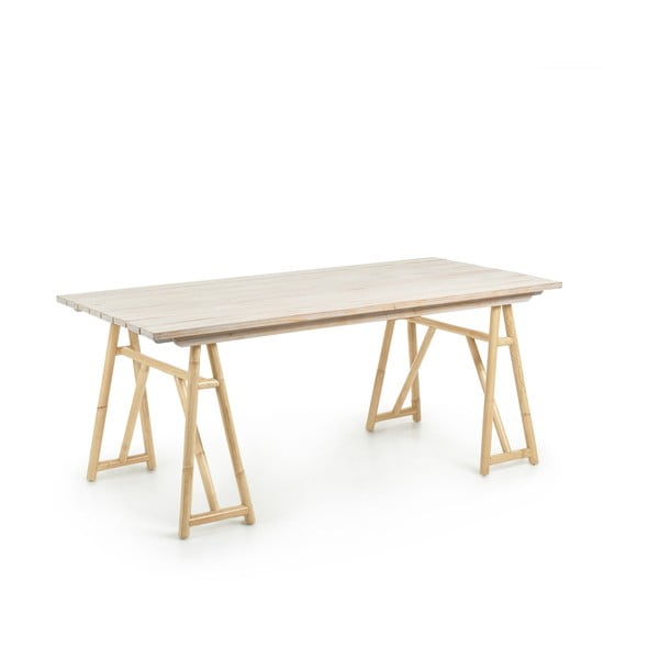 Stół z naturalnego rattanu La Forma Creassy, 180x85 cm