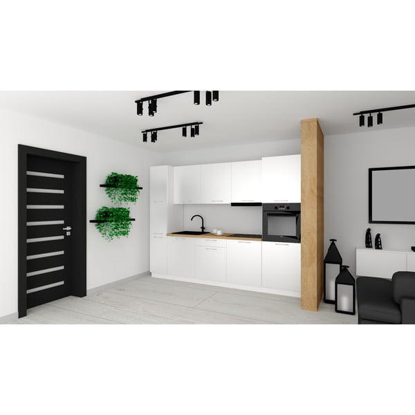 Kuchnia w kształcie I z blatem 280 cm Lyle – STOLKAR