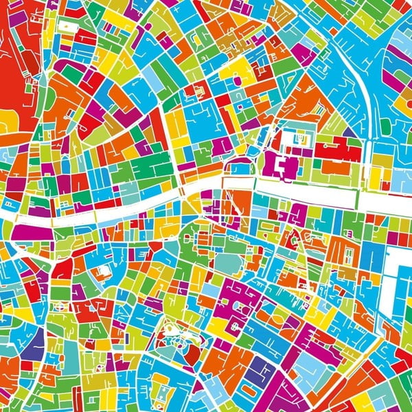 Obraz Homemania Maps Dublin, 60x60 cm