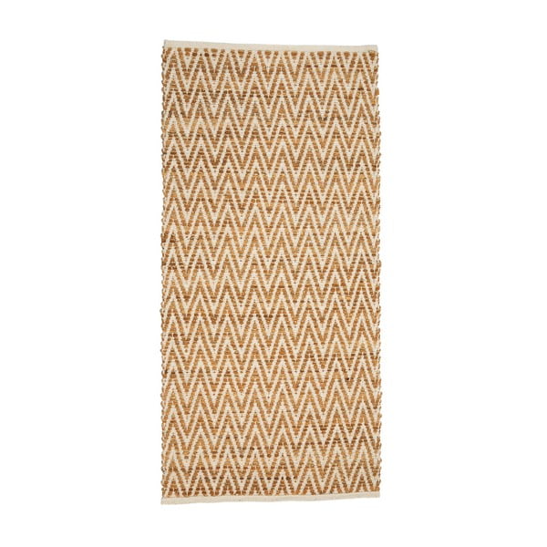 Beżowy dywan z juty i skóry Simla, 140x70 cm