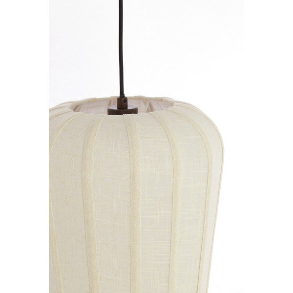 Biała lampa wisząca z tekstylnym kloszem ø 10 cm Bibury – Light & Living-image-3