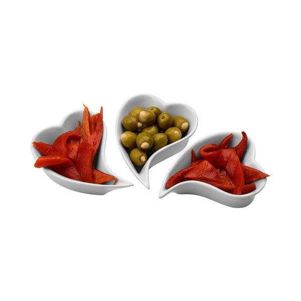 Zestaw 3 porcelanowych misek do serwowania Premier Housewares Heart Shape-image-1