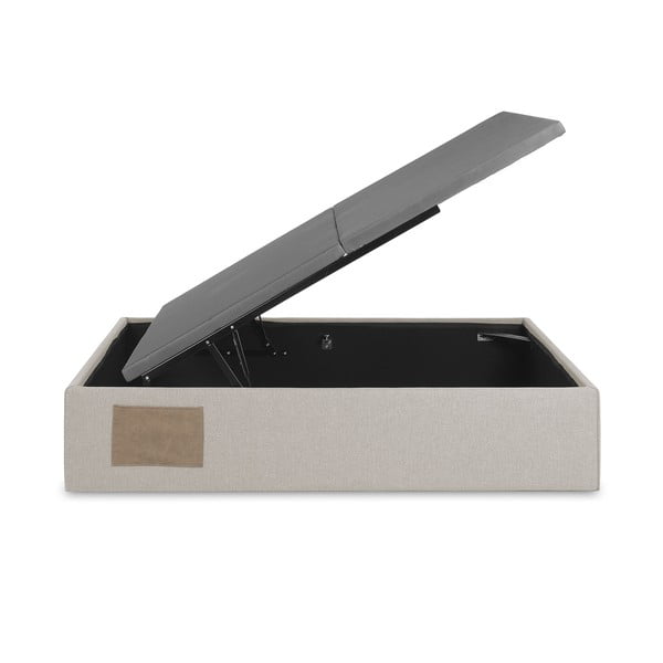 Beżowe tapicerowane łóżko dwuosobowe ze schowkiem 160x200 cm Matters – Kave Home-image-4