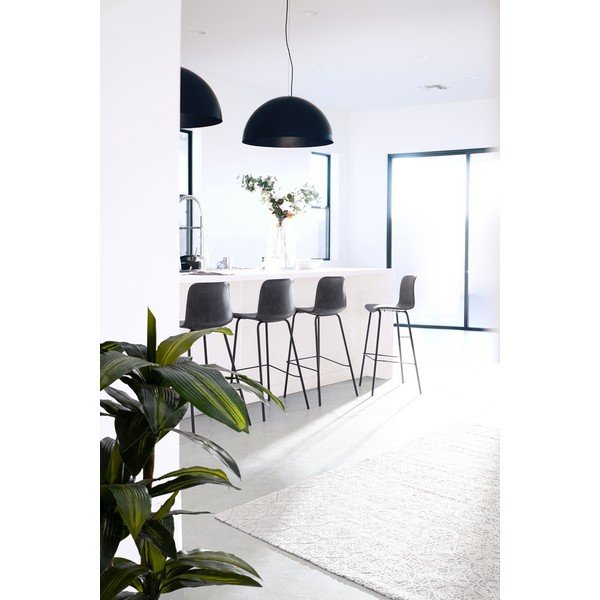 Ciemnoszary tapicerowany hoker (wysokość siedziska 75 cm) Kyra – Bizzotto-image-1