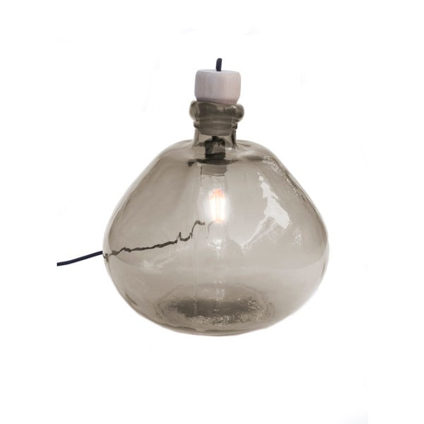 Jasnobrązowa lampa stołowa ze szkła z odzysku Surdic, ø 22 cm