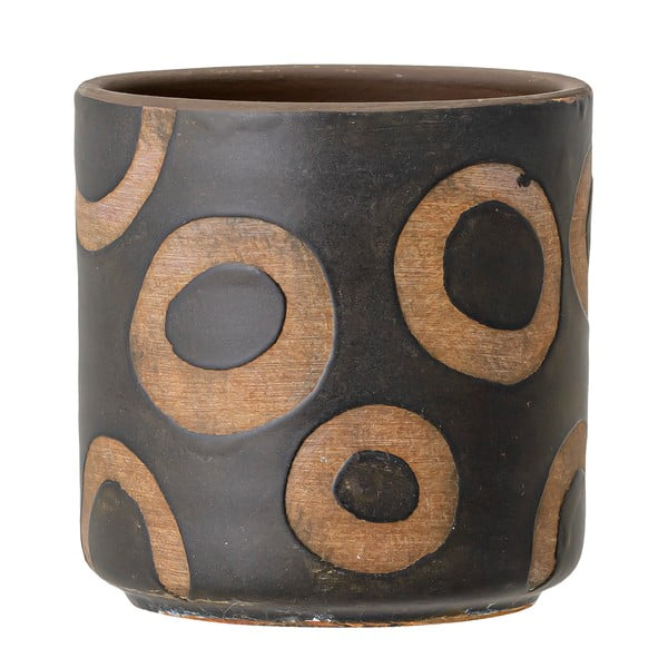 Czarna terakotowa doniczka Bloomingville Avo, wys. 12 cm-image-3