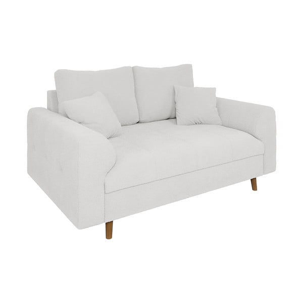 Biała sofa z materiału bouclé 150 cm Ariella – Ropez