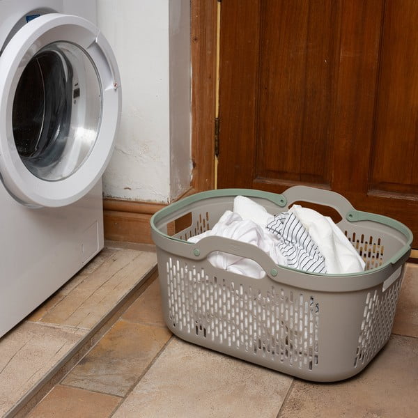 Jasnobrązowy plastikowy kosz na pranie 45 l – Addis-image-1