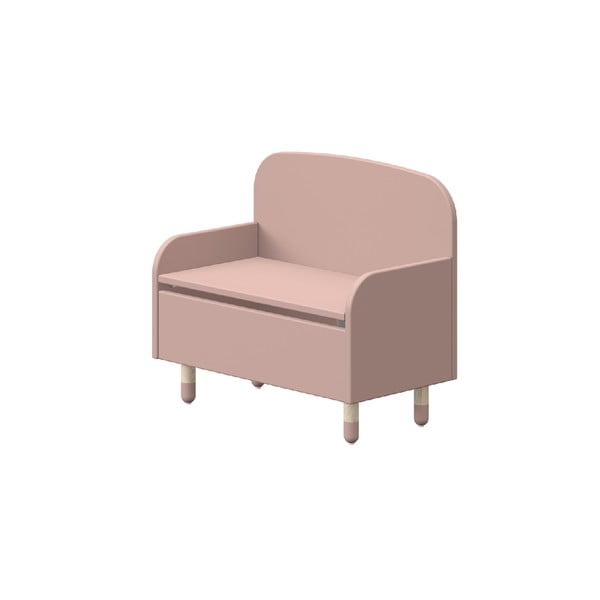 Różowa ławka ze schowkiem i oparciem Flexa Play