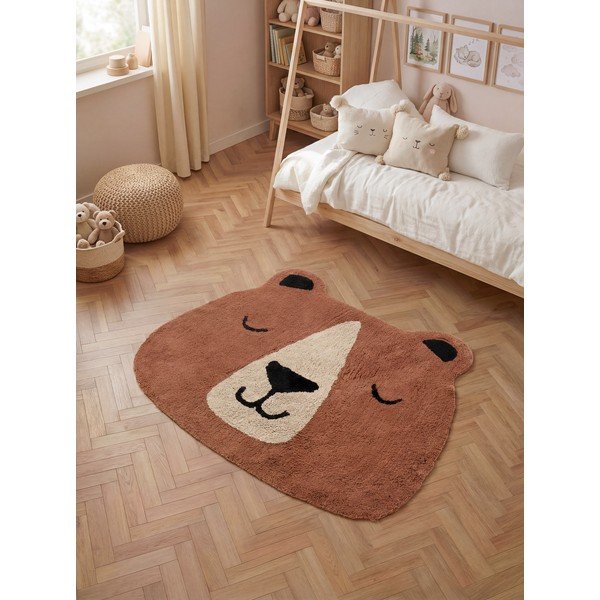 Brązowy bawełniany dywan dziecięcy odpowiedni do prania/tkany ręcznie 101x120 cm Snuggle Benni – Hanse Home-image-1
