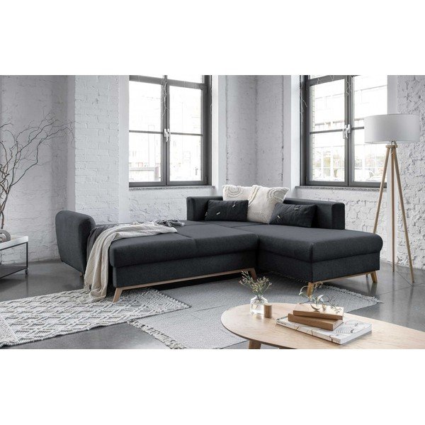 Ciemnoszary rozkładany narożnik Miuform Scandic Lagom L, prawostronny-image-4