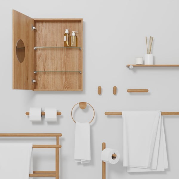 Łazienkowa szafka ścienna z drewna dębowego Wireworks Slimfit-image-4