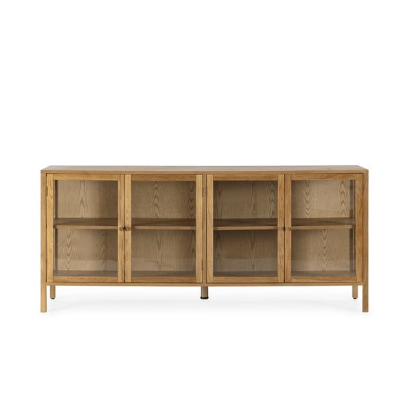 Witryna w dekorze dębu w naturalnym kolorze 180x80x40 cm Ceci – MOME