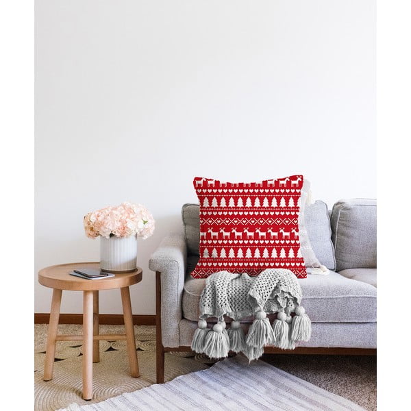 Świąteczne szenilowe poszewki na poduszki Minimalist Cushion Covers Merry Christmas, 55x55 cm-image-2