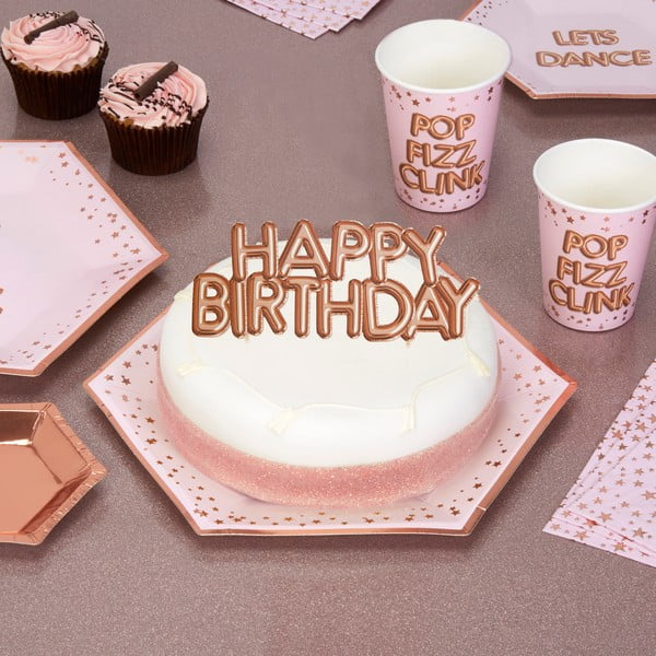 Napis dekoracyjny na tort Neviti Glitz & Glamour Happy Birthday