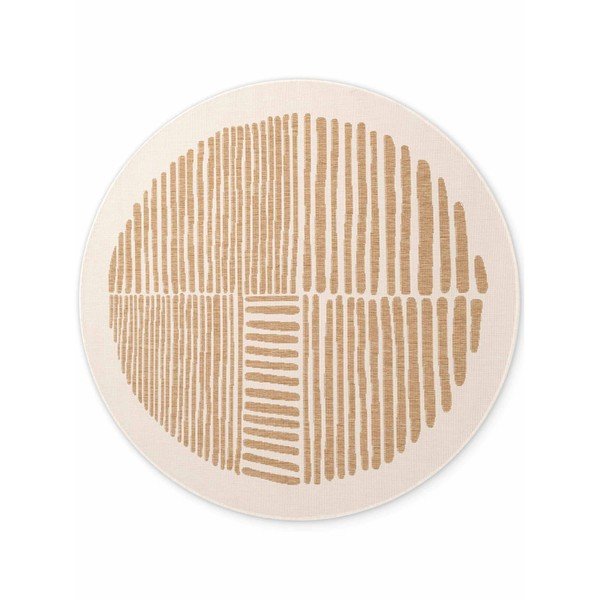 Kremowy/w naturalnym kolorze okrągły dywan odpowiedni na zewnątrz ø 200 cm Haringey Bounds – Ted Baker