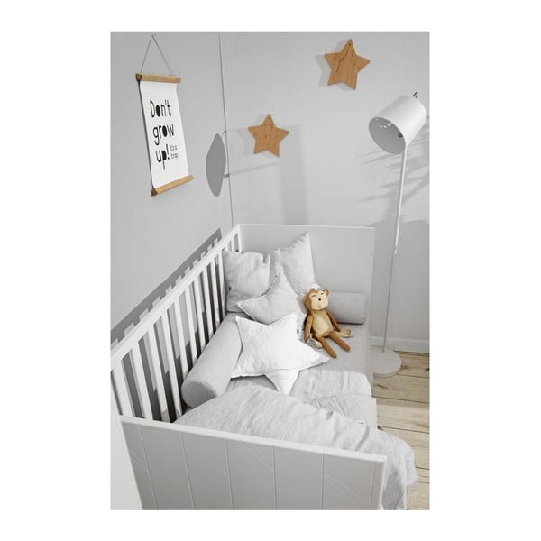 Szara lniana poduszka dziecięca w kształcie gwiazdki BELLAMY Stripes-image-1