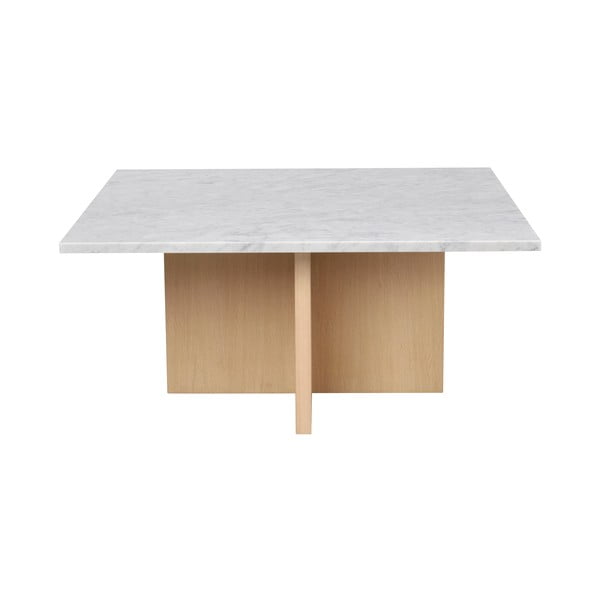 Biało-naturalny marmurowy stolik 90x90 cm Brooksville – Rowico-image-4