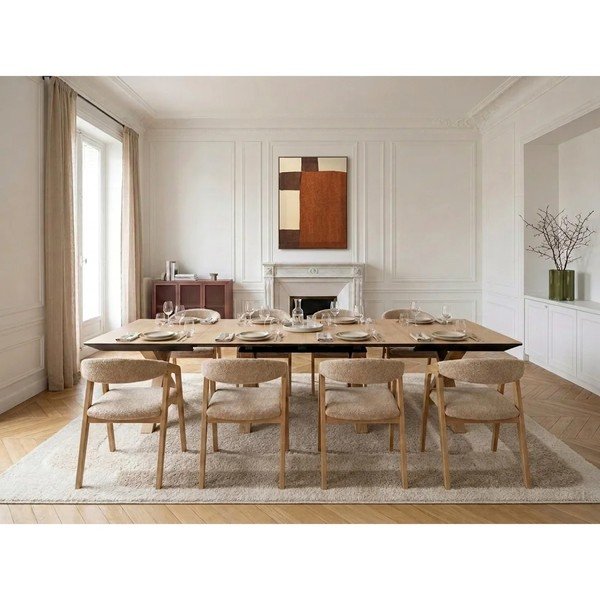 Rozkładany stół z dodatkowym blatem z blatem w dekorze dębu 100x160 cm Martha – Bobochic Paris-image-2