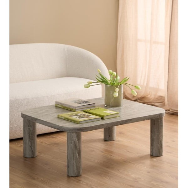 Jasnoszary stolik w dekorze marmuru 75x100 cm Solano – Actona-image-1