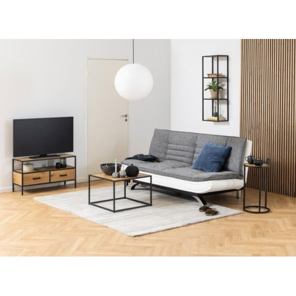 Czarno-naturalny regał ścienny w dekorze dębu 37x108 cm Seaford – Actona-image-1