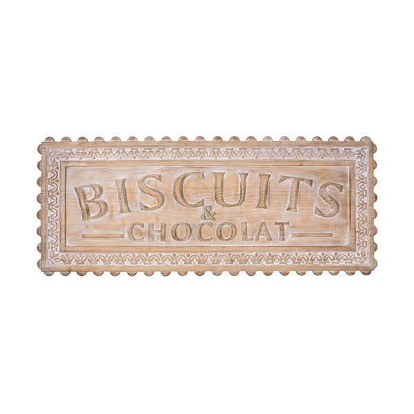 Tabliczka ścienna z drewna sosnowego Antic Line Biscuits et Chocolat