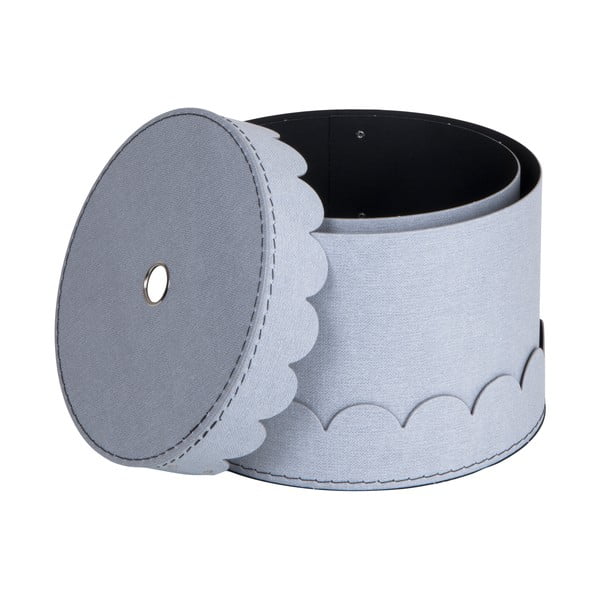 Jasnoszare kartonowe pojemniki z pokrywką zestaw 2 szt. ø 26x17,5 cm Wilma – Bigso Box of Sweden-image-3