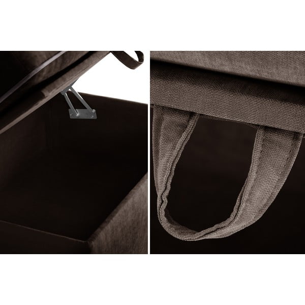 Brązowy puf ze schowkiem Jalouse Maison Serena-image-3