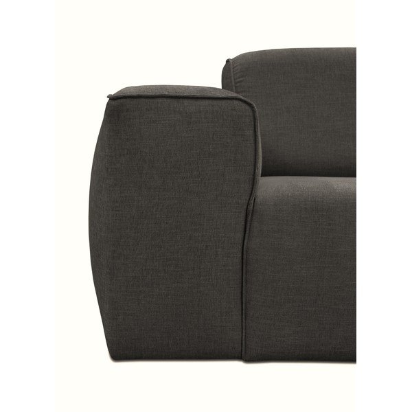 Grafitowa sofa 3-osobowaz pufem Cosmopolitan Design Phoenix-image-3