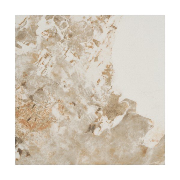 Beżowy/w naturalnym kolorze okrągły stolik z blatem w dekorze marmuru ø 80 cm Athens – House Nordic-image-3