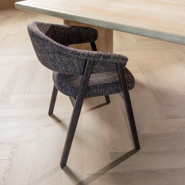 Ciemnobrązowe tapicerowane krzesło z podłokietnikami Tunar – WOOOD-image-1