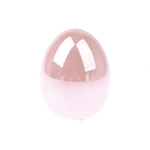 Różowe dekoracyjne jajko ceramiczne Dakls Easter Egg, wys. 10,3 cm