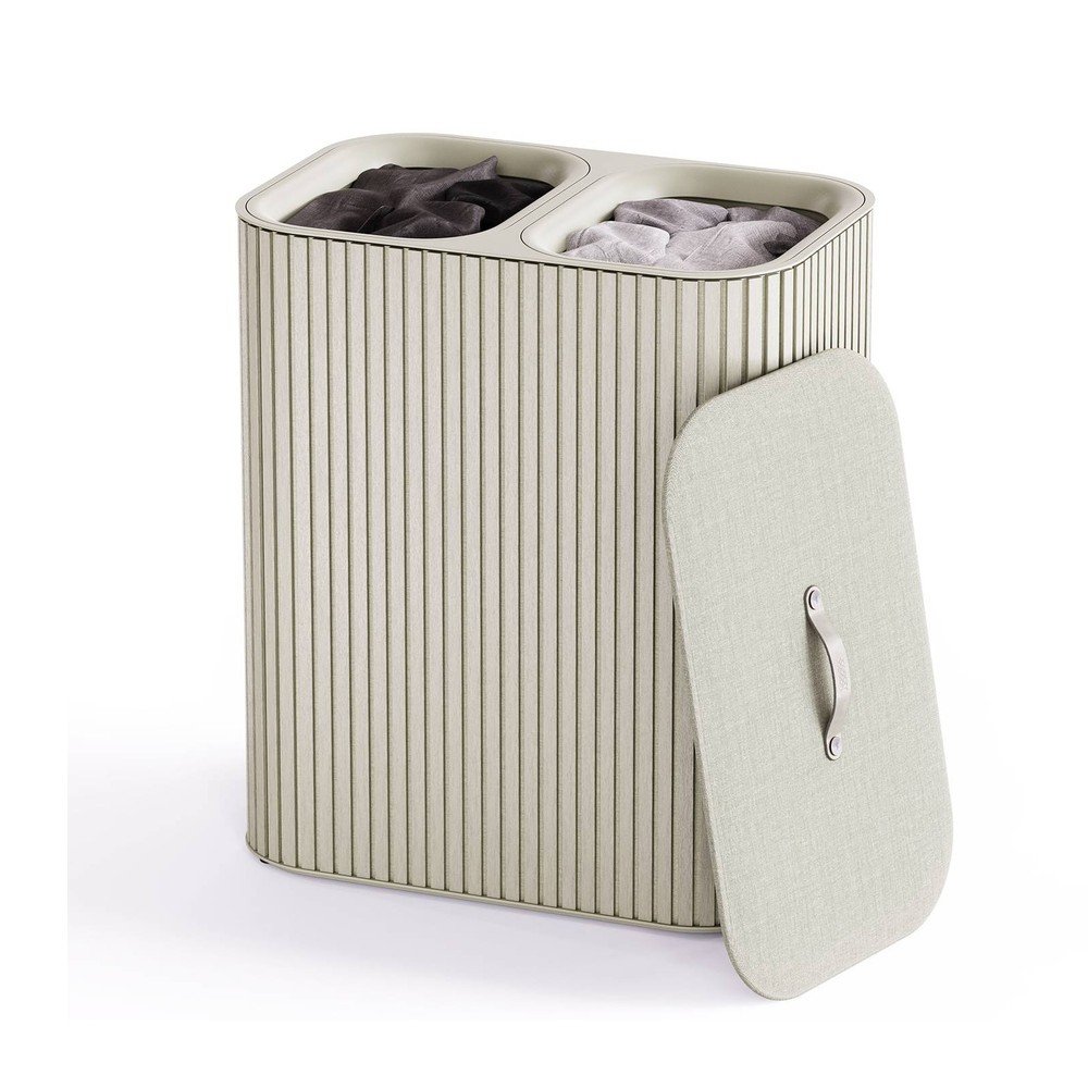 Beżowy bambusowy kosz na pranie 2x45 l Tota Luxe – Joseph Joseph