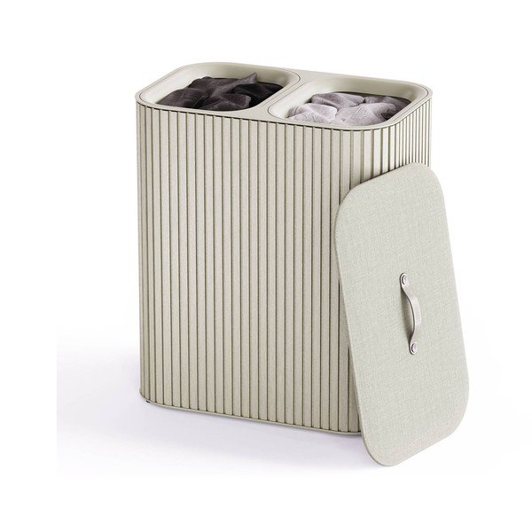 Beżowy bambusowy kosz na pranie 2x45 l Tota Luxe – Joseph Joseph