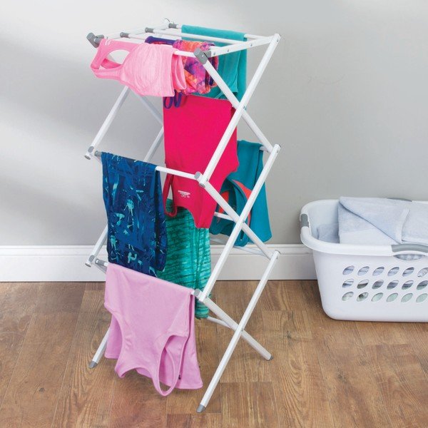 Biała 3-poziomowa suszarka do ubrań iDesign Brezio, 75x38 cm-image-1
