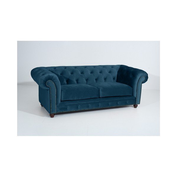 Niebieska sofa Max Winzer Orleans Velvet, 216 cm-image-3